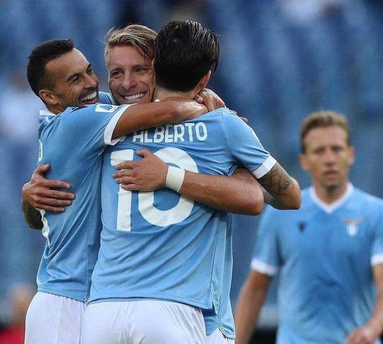 Lazio - Spezia, calcio-champagne! E la società incorona l'attacco... - FOTO