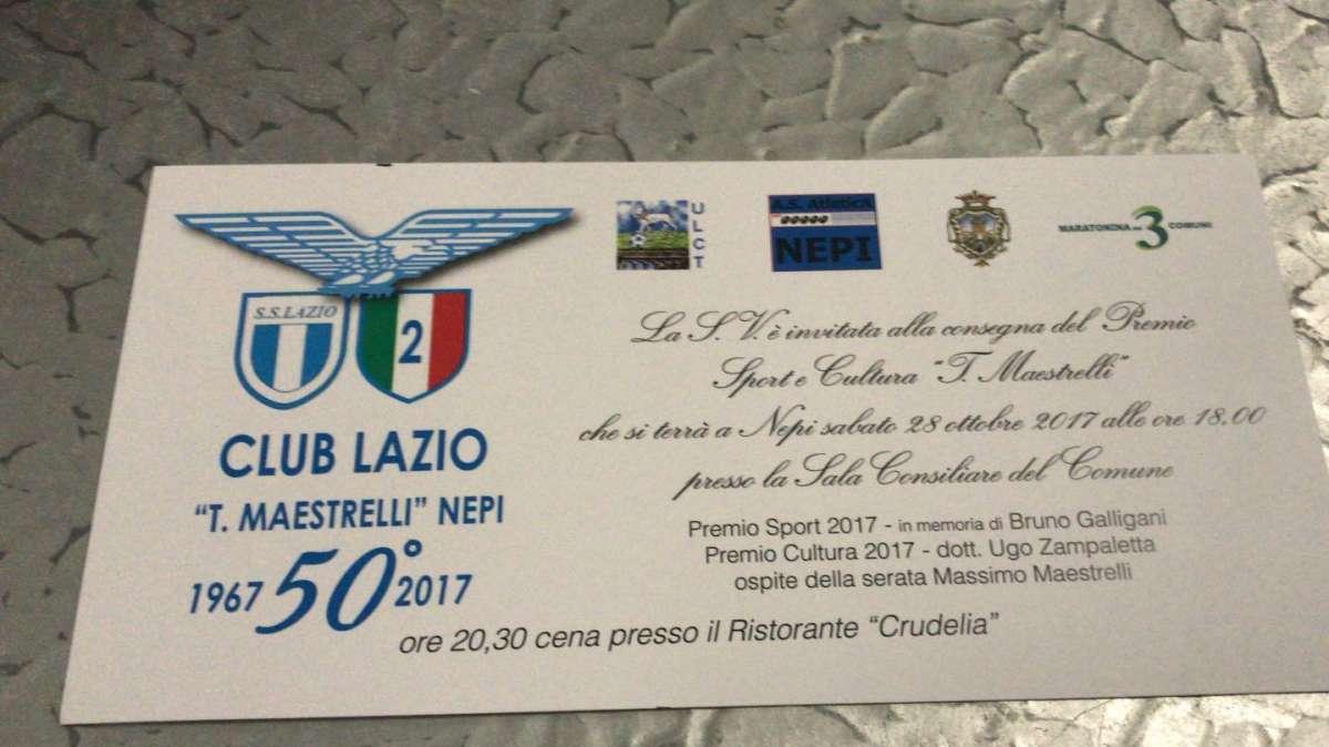 Lazio Club Nepi, sabato 28 la consegna dei Premi Sport e Cultura: ospite Massimo Maestrelli