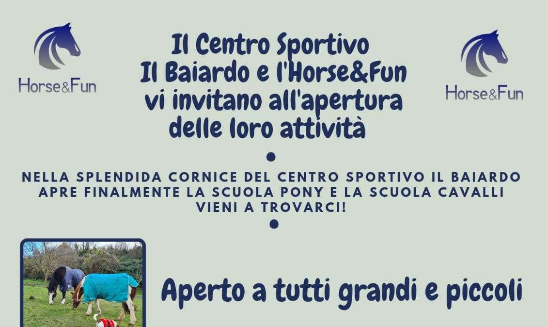 HORSE&FUN: IN VIA DEL BAIARDO APRE LA SCUOLA PER GRANDI E PICCINI