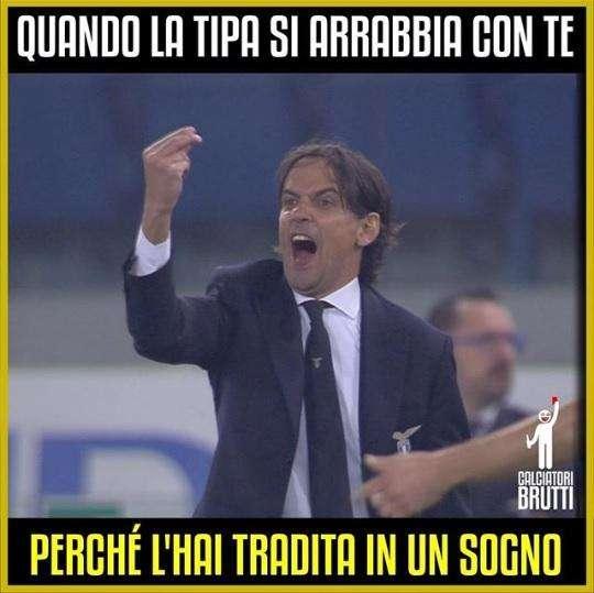 Lazio, Calciatori Brutti e il meme su mister Inzaghi: Ciro e Jessica Immobile se la ridono - FOTO