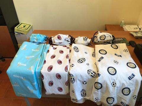 Roma, sequestrate mascherine con il logo delle squadre di calcio