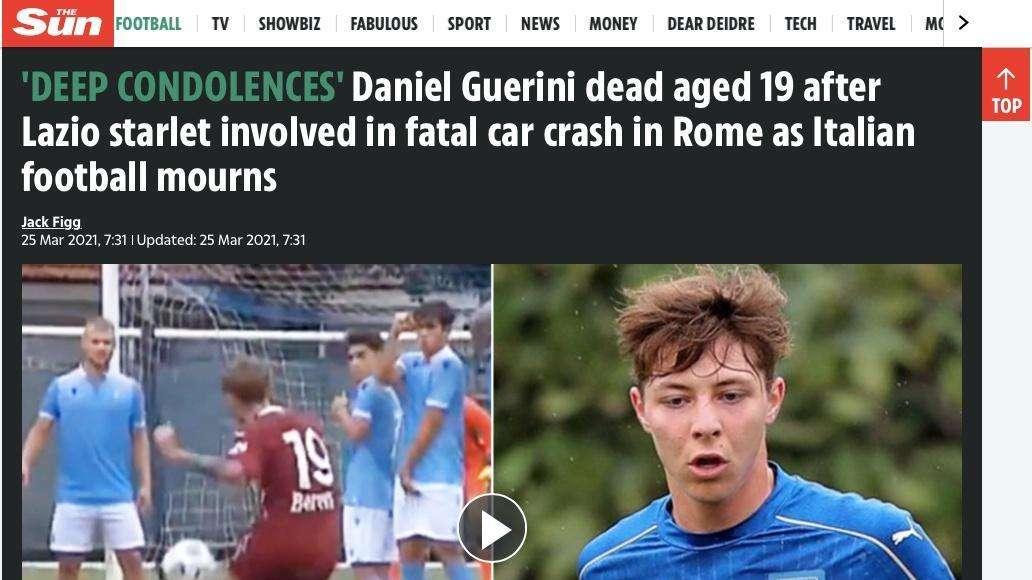 Guerini, ti piange tutto il mondo: la stampa estera ricorda Daniel - FOTO
