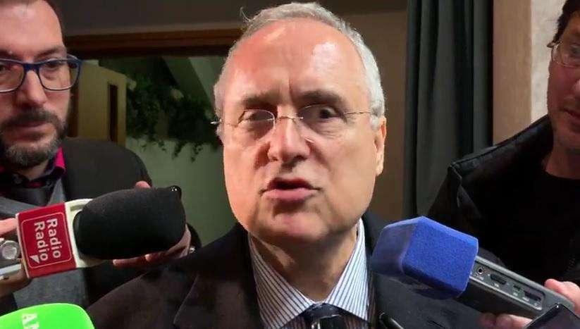 Lazio, Lotito: "Contro la violenza va valorizzato l'impegno di tutti. Mercato? Se ne occupa Tare"