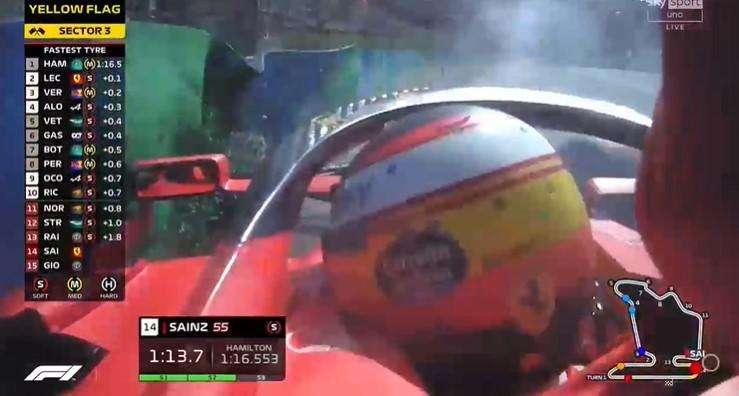 Formula 1 | Ferrari, Sainz contro il muro in Ungheria: bandiera rossa!