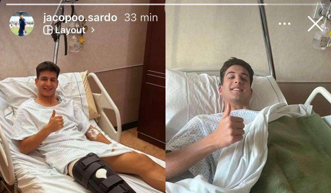 Ex Lazio, Sardo operato al collaterale: le impressionanti foto sui social