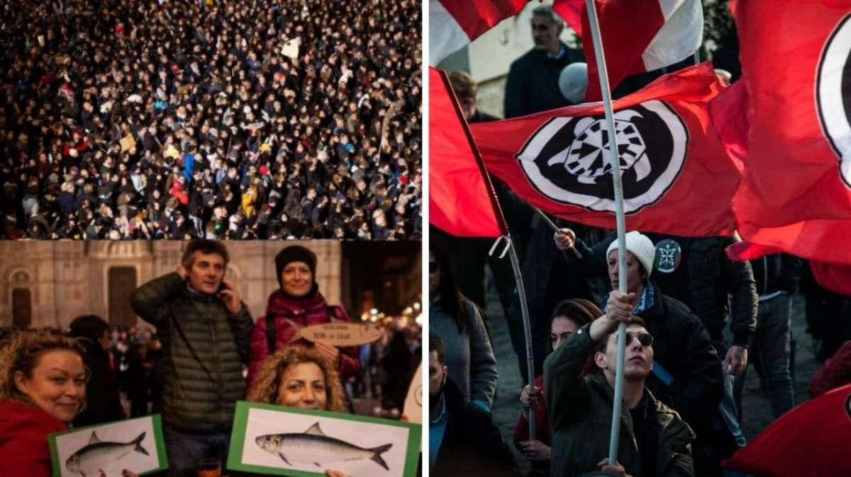 CasaPound: "In piazza con le Sardine". La replica: "Siamo antifascisti"