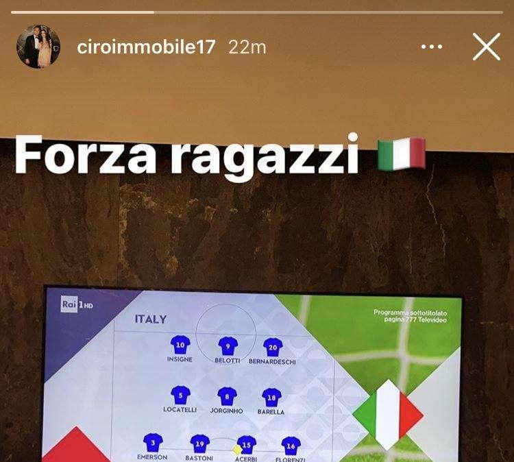 Italia, Immobile supporta gli Azzurri da casa: “Forza ragazzi” - FOTO