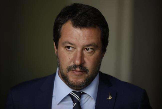 Lazio - Milan, Salvini in tribuna accanto a Lotito - FOTO