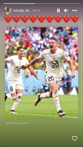 Milinkovic-Savic, il primo gol al Mondiale fa impazzire la sua Natalija sui social