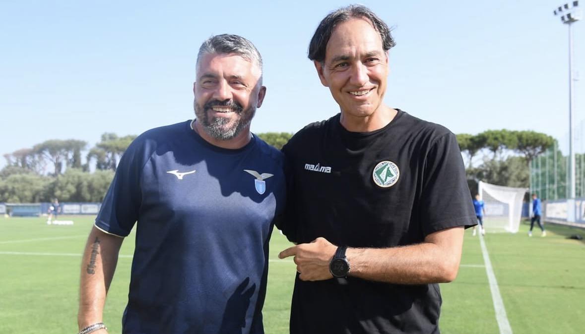 Lazio, Gattuso abbraccia due pezzi di storia: l'incontro con Nesta e Favalli