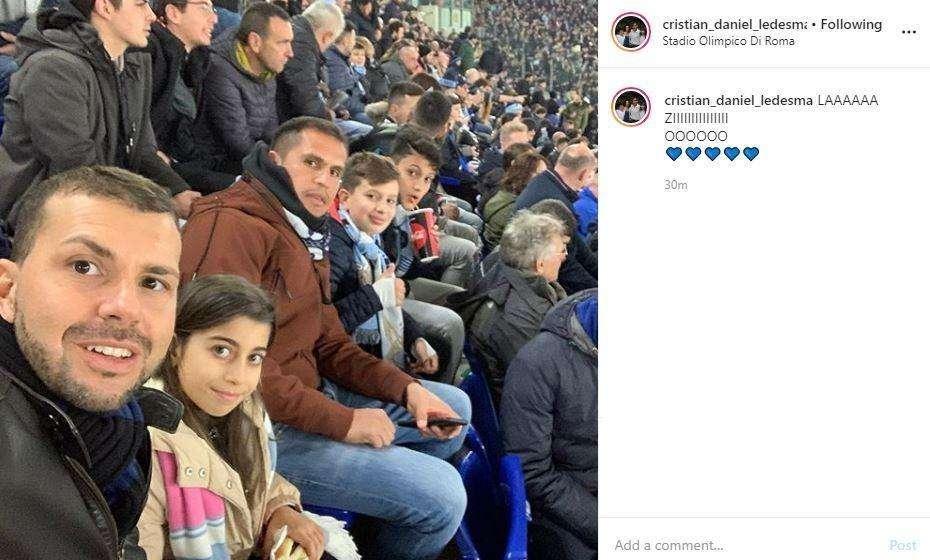 Lazio - Inter, saudade sugli spalti: Ledesma ha seguito la partita tra i tifosi - FT