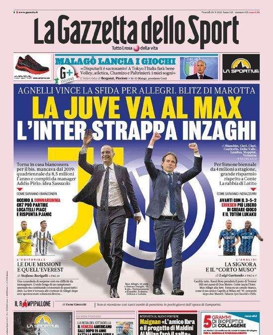 Lazio, l'addio di Inzaghi sulle prime pagine dei quotidiani - FOTO