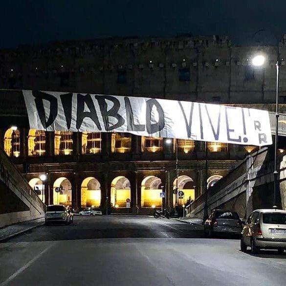 Lazio, morte Diabolik: lo striscione degli Irriducibili - FOTO