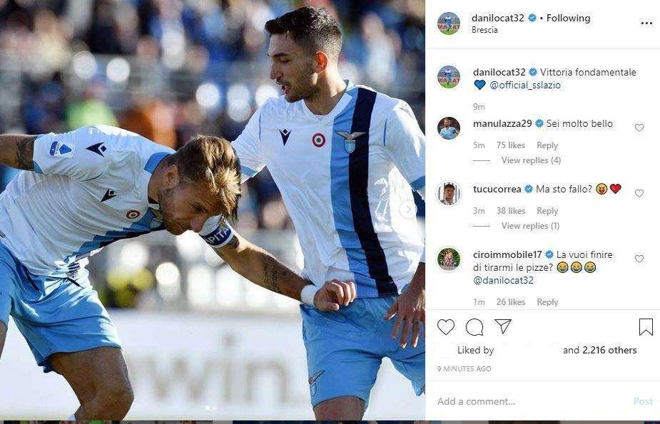 Lazio, Cataldi festeggia ma viene preso di mira: "La smetti di tirarmi le pizze?!?" - FT