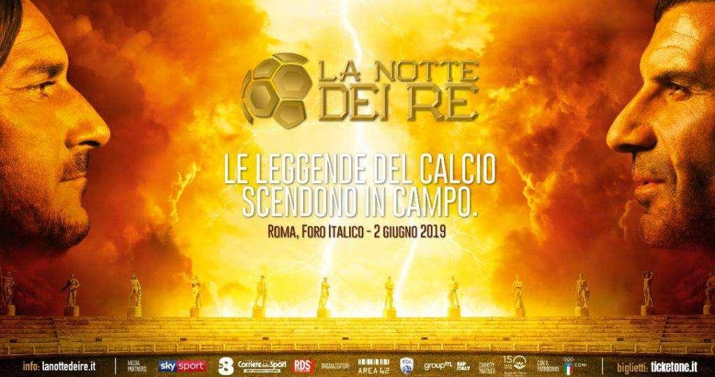 Foro Italico, "La notte dei re": due ex Lazio nelle squadre di Totti e Figo