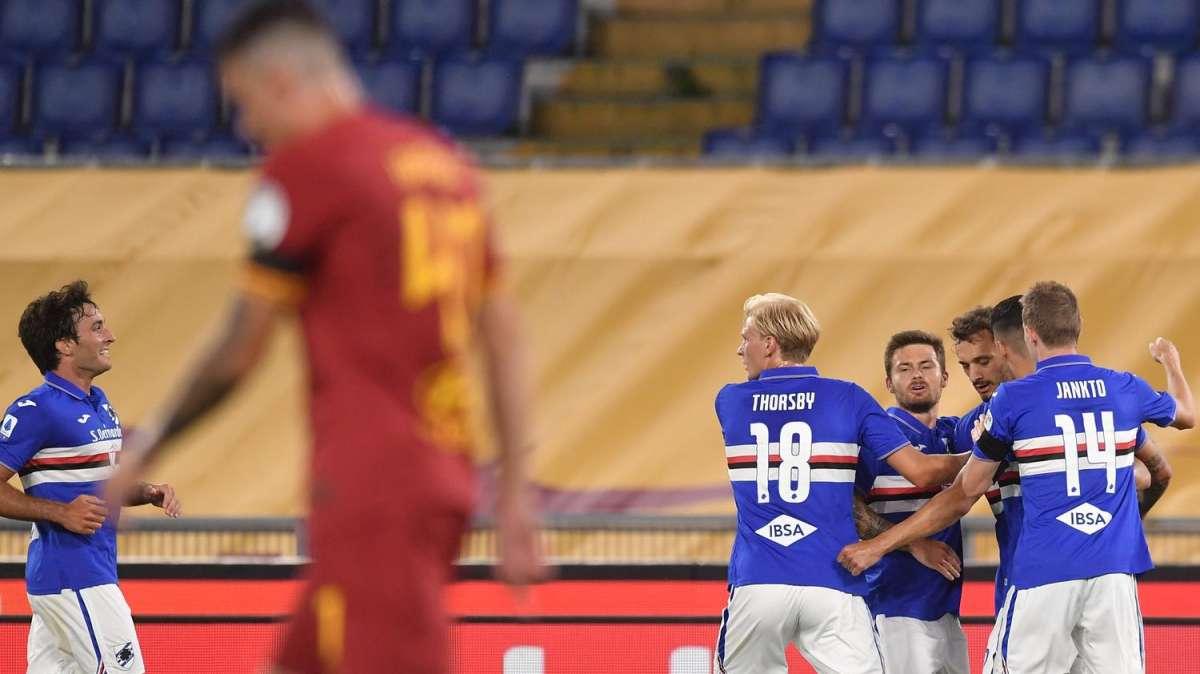 Dopo Manchester la Roma perde anche in campionato, vince la Samp 2-0