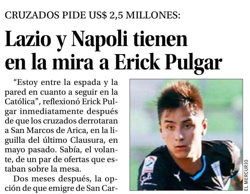 Dal Cile: duello Lazio-Napoli per Pulgar, difensore dell'Universidad Catòlica... Ma il Bologna è pronto a chiudere 
