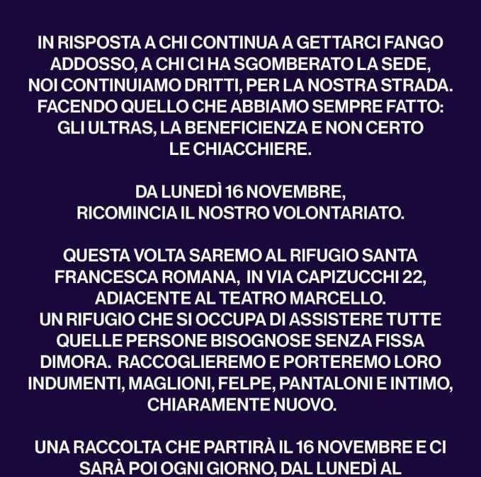 Ultras Lazio, la risposta dopo la sgombero: "Una nuova iniziativa" - FOTO
