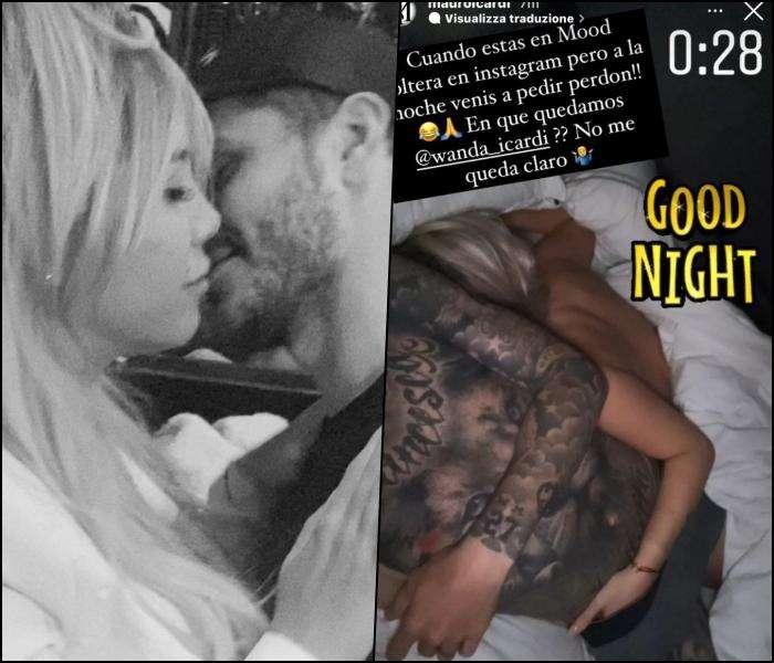 Icardi, foto "hot" a letto con Wanda Nara: "Di notte vieni a chiedere perdono" - FOTO