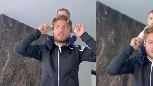 Lazio, Immobile fa gli squat... con il figlio Mattia sulle spalle! - VIDEO