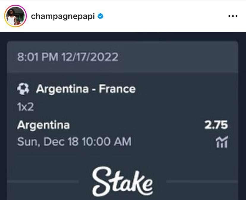 Continua la maledizione per Drake: perde la scommessa sulla vittoria dei Mondiali