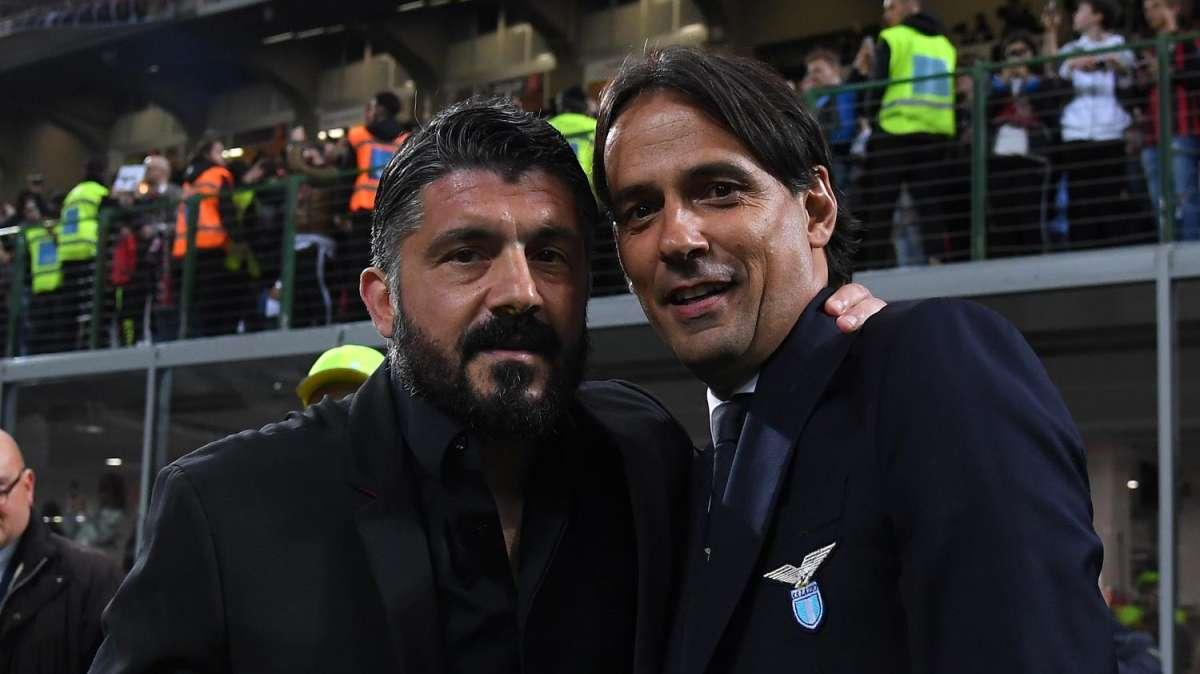 Lazio, siparietto tra Inzaghi e Gattuso senza voce: "Sembriamo Serse Cosmi"