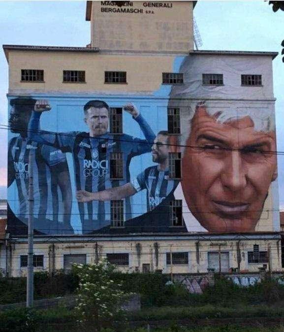 Finale Coppa Italia, terminato anche il murales dell'Atalanta – FOTO