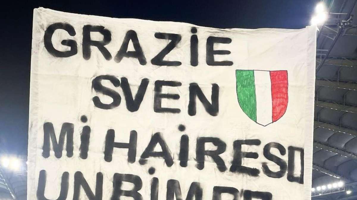 Marco e lo stendardo per Eriksson: "Grazie Sven, mi hai reso un bimbo felice"