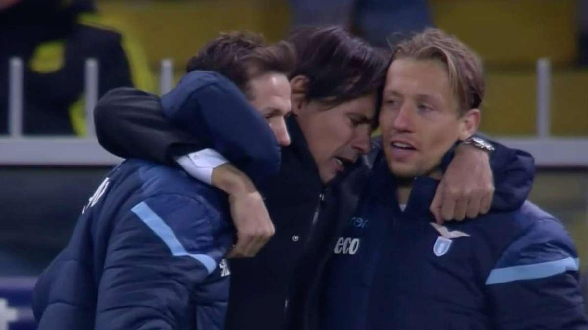 Uno per tutti, tutti per... Inzaghi: l'abbraccio di Simone, come Tommaso