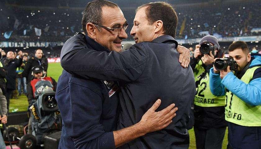 Lazio - Juventus, è Sarri contro Allegri: dalla Toscana all'Olimpico, quanti scontri!
