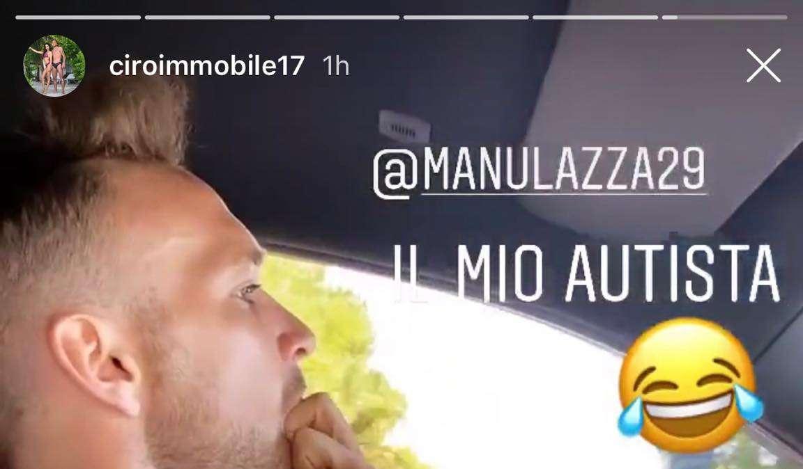 Lazio, Lazzari accompagna Immobile a casa: "Che onore!" - FOTO