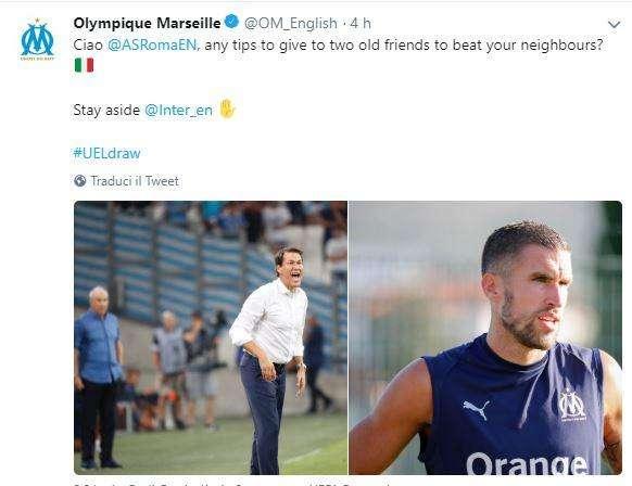 Europa League, la provocazione del Marsiglia: "Roma, consigli da dare ai tuoi amici per battere la Lazio?"