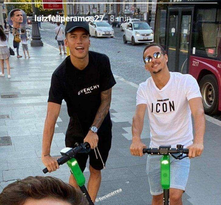 Lazio, Luiz Felipe e Correa in monopattino: "Un giro per Roma tra fratelli" - FT