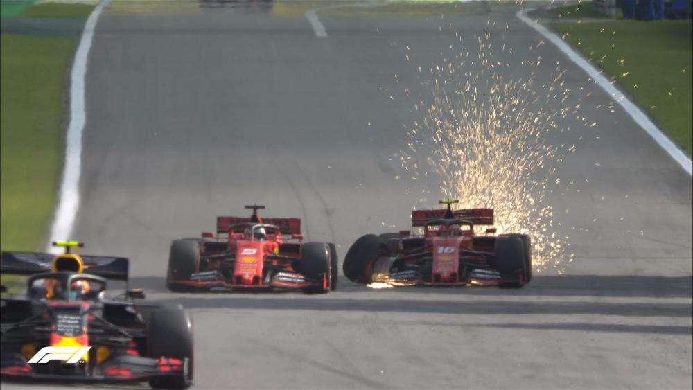 Formula 1, trionfa Verstappen: le Ferrari di Vettel e Leclerc si speronano