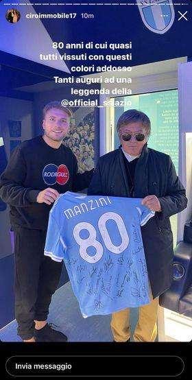 Lazio, Immobile si unisce ai festeggiamenti per Manzini: "80 anni, auguri leggenda" - FT