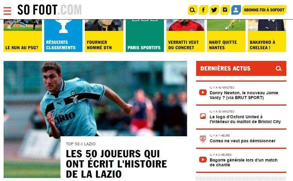 In Francia celebrano la Lazio. Svelata la top 50 di SoFoot: medaglia d'oro per Chinaglia