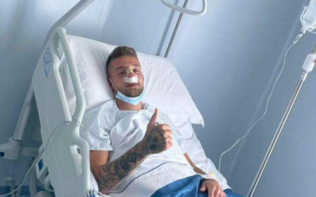 Lazio, Milinkovic operato al setto nasale: lo scatto post-intervento - FOTO
