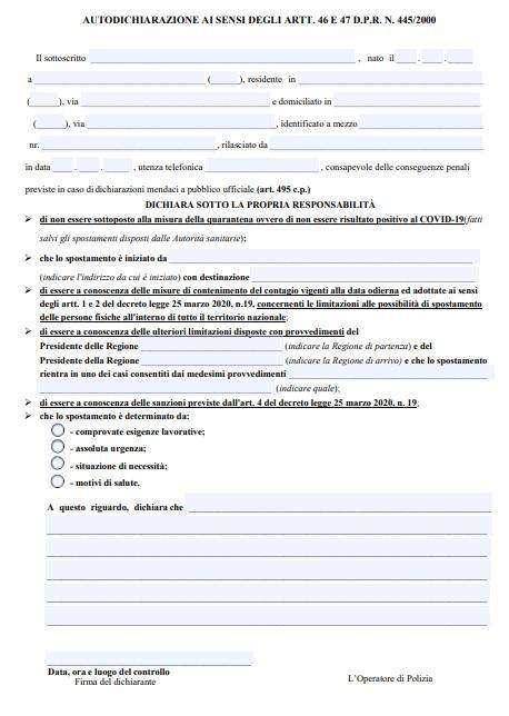 DOWNLOAD / Coronavirus, scarica l'autocertificazione del Viminale dal 4 maggio - FOTO