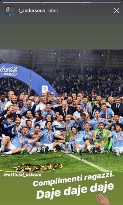 Supercoppa, Lazio campione! Arriva il messaggio di Felipe Anderson: "Complimenti ragazzi" - FT