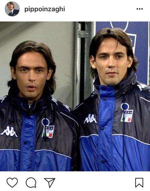 Pippo Inzaghi ricorda l'esordio in Nazionale in coppia col fratello Simone - FOTO