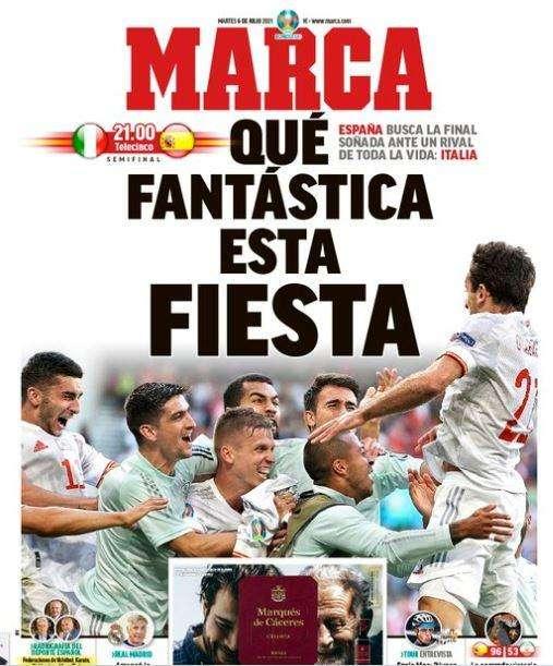 Italia-Spagna nel segno di Raffella Carrà, Marca le dedica la copertina - FOTO