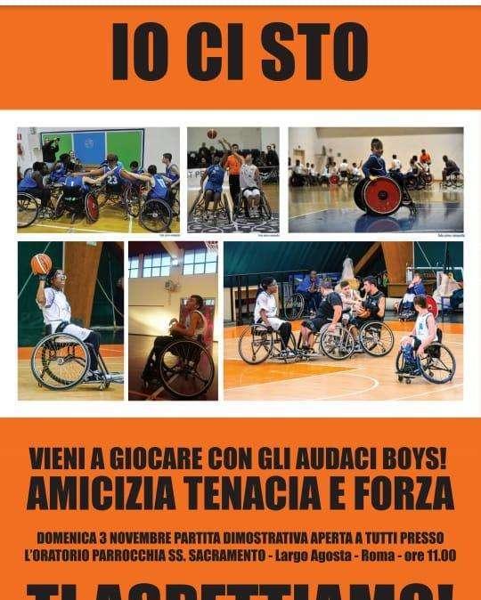 Lazio, il 3 novembre l'evento "IO CI STO" con i ragazzi del Basket in carrozzina