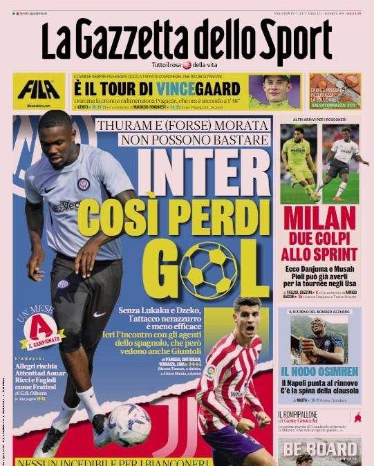Morata più vicino, ma l'Inter rischia di perdere gol: le aperture di mercoledì 19 luglio