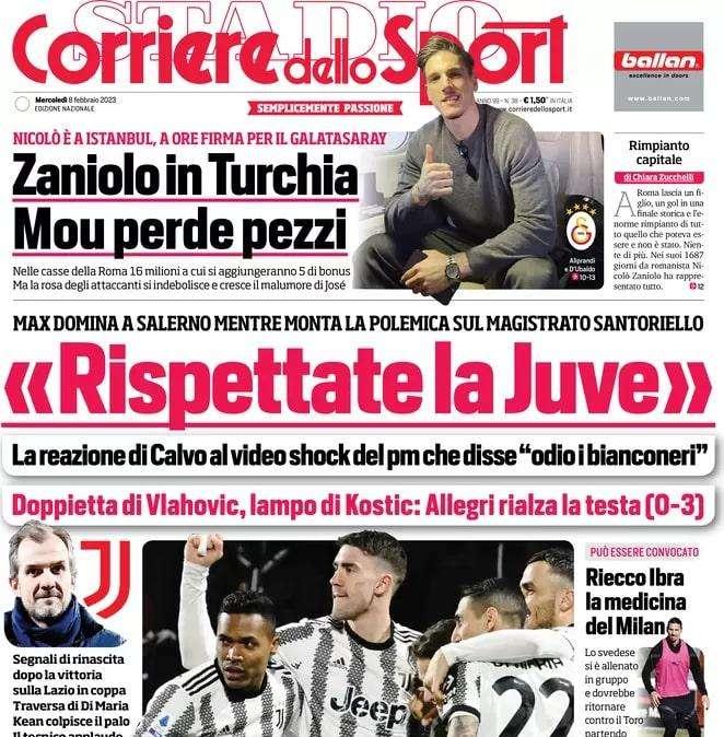 L'apertura del Corriere dello Sport: "Zaniolo rimpianto capitale"