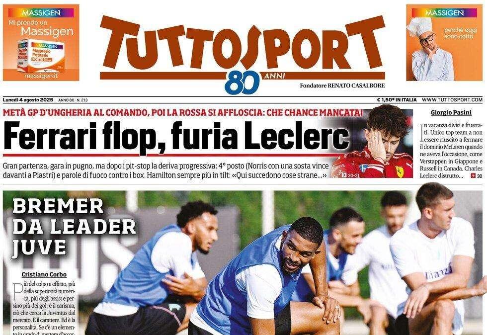 Rottura totale tra Lookman e l'Atalanta: l'Inter aspetta. Tuttosport in prima pagina
