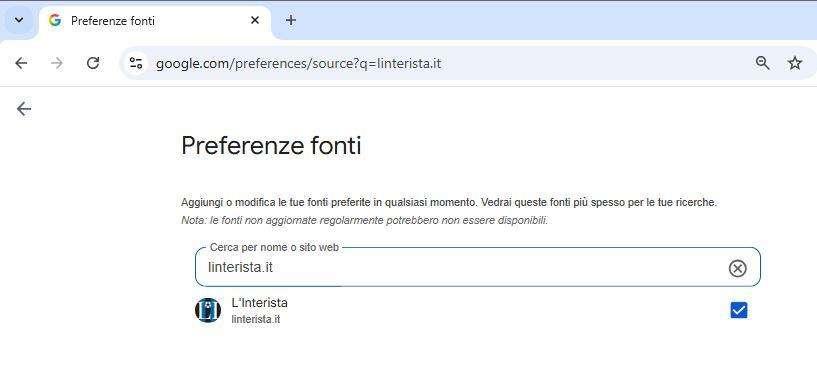 Google “Fonti preferite”, aggiungi subito Linterista e personalizza le tue notizie
