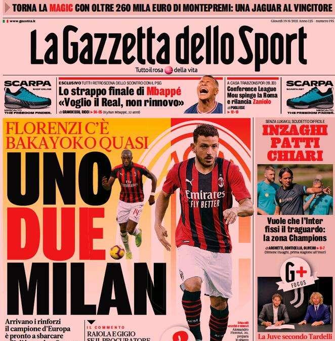 GdS in prima pagina: "Inzaghi, patti chiari. Vuole che il club fissi il traguardo: la zona Champions"