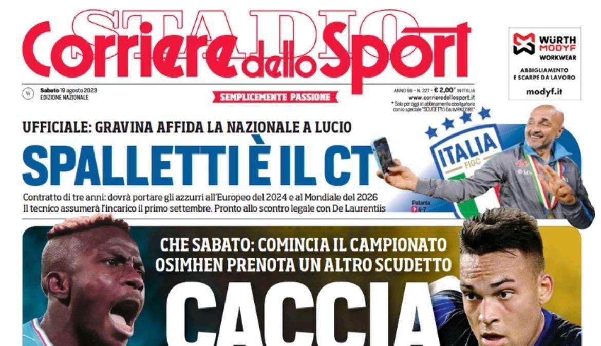 Il Corriere dello Sport intitola: "Caccia al Napoli". L'Inter sfida il Monza e schiera la Thu-La