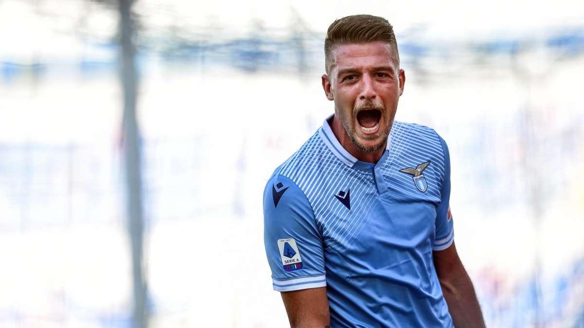 Milinkovic-Savic, primo gol in assoluto nel derby di Roma