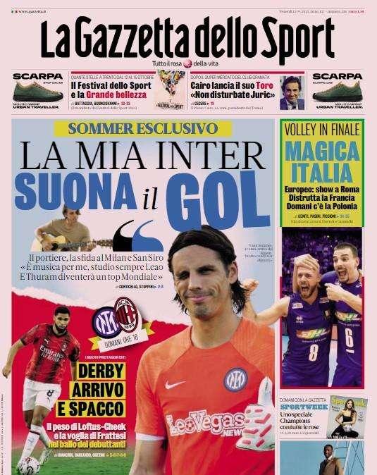 Sommer parla alla Gazzetta, Inzaghi sceglie ancora Mkhitaryan: le aperture di venerdì 15 settembre